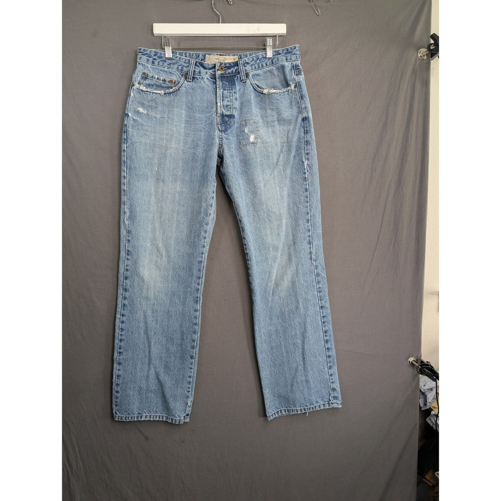 American Rag Mens Distressed Straight Leg Jeans Blue 34x32 8277